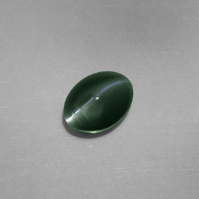 Chrysoberyl cat's eye naturale verde da 0,77 ct, taglio ovale, opaco