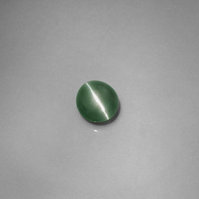 Chrysoberyl cat's eye naturale verde da 0,79 ct, taglio ovale, traslucido
