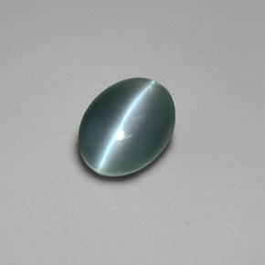 Crisoberillo effetto occhio di gatto Verde naturale da 0.69 ct, Taglio ovale, Opaco