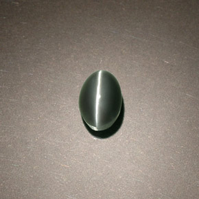 Chrysoberyl cat's eye naturale verde da 0,75 ct, taglio ovale, opaco