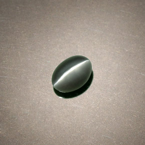 Chrysoberyl cat's eye naturale verde da 0,75 ct, taglio ovale, opaco
