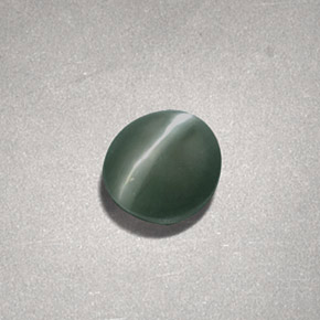 Chrysoberyl cat's eye naturale verde da 0,73 ct, taglio ovale, opaco