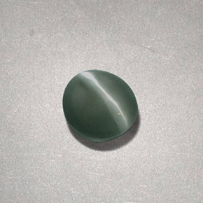 Chrysoberyl cat's eye naturale verde da 0,73 ct, taglio ovale, opaco