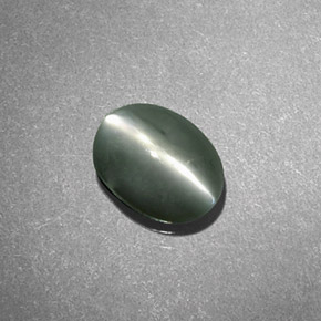 Crisoberillo effetto occhio di gatto Verde naturale da 0.69 ct, Taglio ovale, Opaco