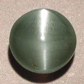 Crisoberillo effetto occhio di gatto Verde naturale da 0.85 ct, Taglio rotondo, Traslucido