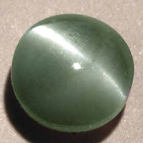 Crisoberillo effetto occhio di gatto Verde naturale da 0.85 ct, Taglio rotondo, Traslucido