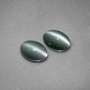 Chrysoberyl cat's eye naturale verde da  ct, taglio ovale, opaco