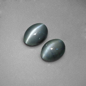 Chrysoberyl cat's eye naturale verde da  ct, taglio ovale, opaco