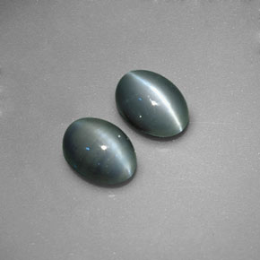 Chrysoberyl cat's eye naturale verde da  ct, taglio ovale, opaco