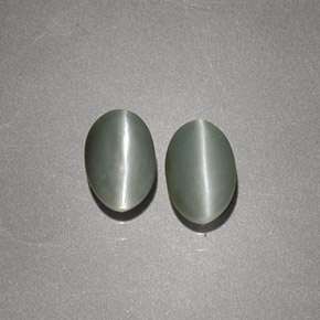 Gemme di Crisoberillo effetto occhio di gatto verde crema naturale da  ct, Taglio ovale, Opaco