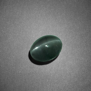Chrysoberyl cat's eye naturale verde da 1,26 ct, taglio ovale, opaco
