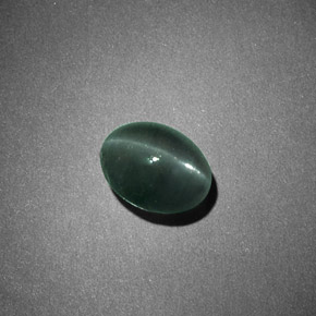 Chrysoberyl cat's eye naturale verde da 1,26 ct, taglio ovale, opaco