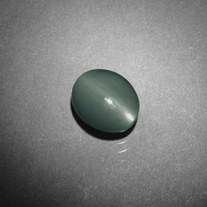 Chrysoberyl cat's eye naturale verde da 0,98 ct, taglio ovale, opaco