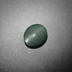 Chrysoberyl cat's eye naturale verde da 0,98 ct, taglio ovale, opaco