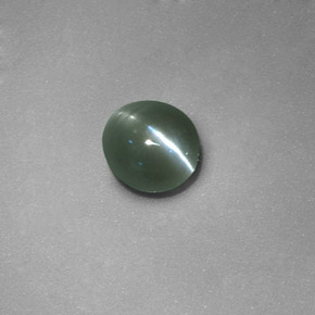 Chrysoberyl cat's eye naturale verde da 0,71 ct, taglio ovale, traslucido