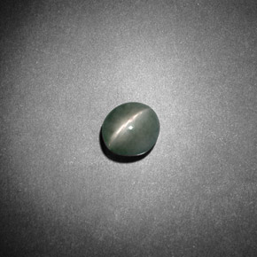Chrysoberyl cat's eye naturale verde da 0,79 ct, taglio ovale, opaco