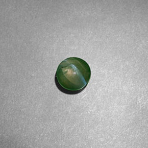 Chrysoberyl cat's eye naturale verde da 0,60 ct, taglio rotondo, traslucido