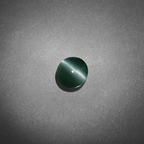 Crisoberillo effetto occhio di gatto Verde naturale da 0.66 ct, Taglio rotondo, Traslucido