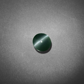 Crisoberillo effetto occhio di gatto Verde naturale da 0.66 ct, Taglio rotondo, Traslucido
