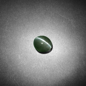 Chrysoberyl cat's eye naturale verde da 0,53 ct, taglio ovale, traslucido