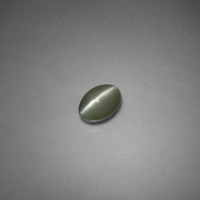 Chrysoberyl cat's eye naturale verde da 0,79 ct, taglio ovale, traslucido