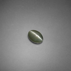 Chrysoberyl cat's eye naturale verde da 0,79 ct, taglio ovale, traslucido
