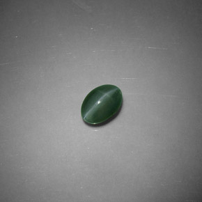Chrysoberyl cat's eye naturale verde da 0,47 ct, taglio ovale, traslucido