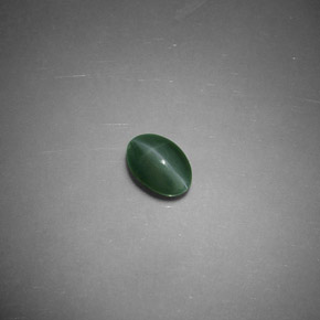 Chrysoberyl cat's eye naturale verde da 0,47 ct, taglio ovale, traslucido