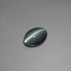 Chrysoberyl cat's eye naturale grigio da 0,65 ct, taglio ovale, opaco