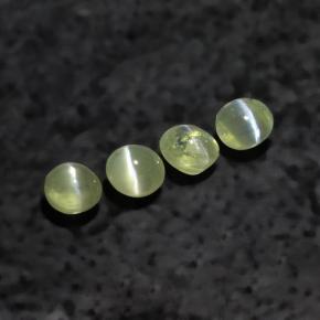 Gemme di Crisoberillo effetto occhio di gatto Verde dorato naturale da 1.55 ct, Trasparente, Trasparente/Traslucido
