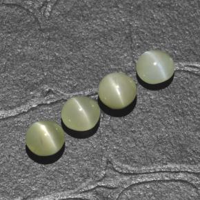 Chrysoberyl cat's eye naturale verde da 1,88 ct, taglio rotondo, traslucido