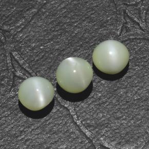 Chrysoberyl cat's eye naturale verde da 1,44 ct, taglio rotondo, traslucido