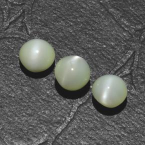 Chrysoberyl cat's eye naturale verde da 1,44 ct, taglio rotondo, traslucido