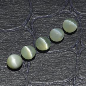 Chrysoberyl cat's eye naturale verde da 2,53 ct, taglio rotondo, traslucido