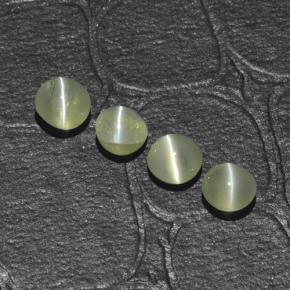 Chrysoberyl cat's eye naturale verde da 1,48 ct, taglio rotondo, traslucido
