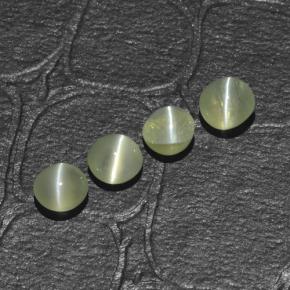 Chrysoberyl cat's eye naturale verde da 1,48 ct, taglio rotondo, traslucido