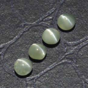 Gemme di Crisoberillo effetto occhio di gatto Verde dorato naturale da 1.88 ct, Taglio rotondo, Opaco