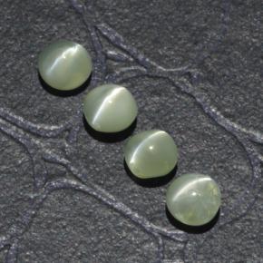 Gemme di Crisoberillo effetto occhio di gatto Verde dorato naturale da 1.88 ct, Taglio rotondo, Opaco