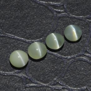 Chrysoberyl cat's eye naturale verde da 1,65 ct, taglio rotondo, traslucido