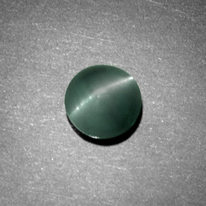 Chrysoberyl cat's eye naturale verde da 1,08 ct, taglio rotondo, opaco