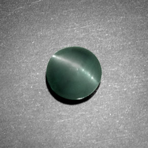 Chrysoberyl cat's eye naturale verde da 1,08 ct, taglio rotondo, opaco