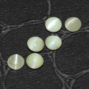 Chrysoberyl cat's eye naturale verde da 2,03 ct, taglio rotondo, traslucido