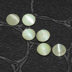 Chrysoberyl cat's eye naturale verde da 2,03 ct, taglio rotondo, traslucido