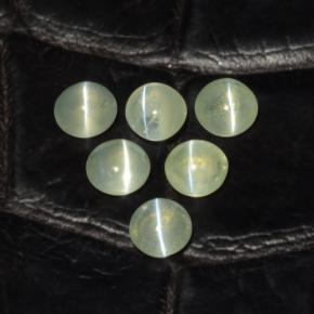 Chrysoberyl cat's eye naturale verde da 2,00 ct, taglio rotondo, traslucido