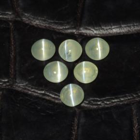 Chrysoberyl cat's eye naturale verde da 2,00 ct, taglio rotondo, traslucido