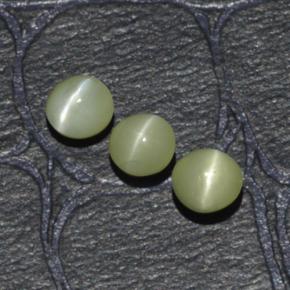 Chrysoberyl cat's eye naturale verde da 1,15 ct, taglio rotondo, traslucido