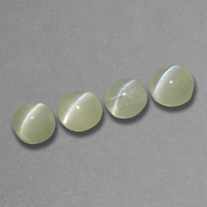 Gemme di Crisoberillo effetto occhio di gatto verde crema naturale da 2.15 ct, Rotondo, Opaco