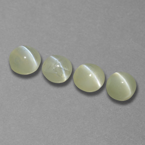 Gemme di Crisoberillo effetto occhio di gatto verde crema naturale da 2.15 ct, Rotondo, Opaco
