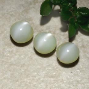 Gemme di Crisoberillo effetto occhio di gatto Verde naturale da 1.31 ct, Rotondo, Opaco