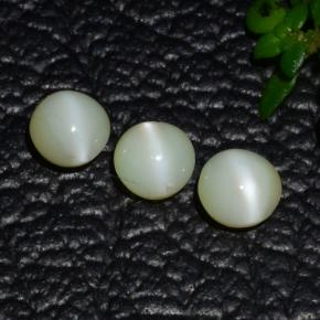 Crisoberillo occhio di gatto naturale verde da 1,31 ct, taglio rotondo, traslucido